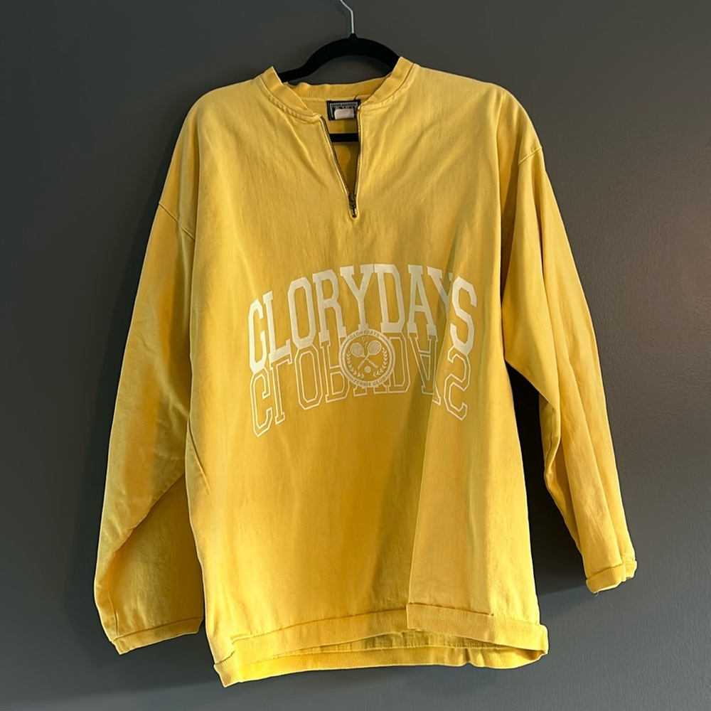 Vintage yellow quarter zip. Glory days vintage.